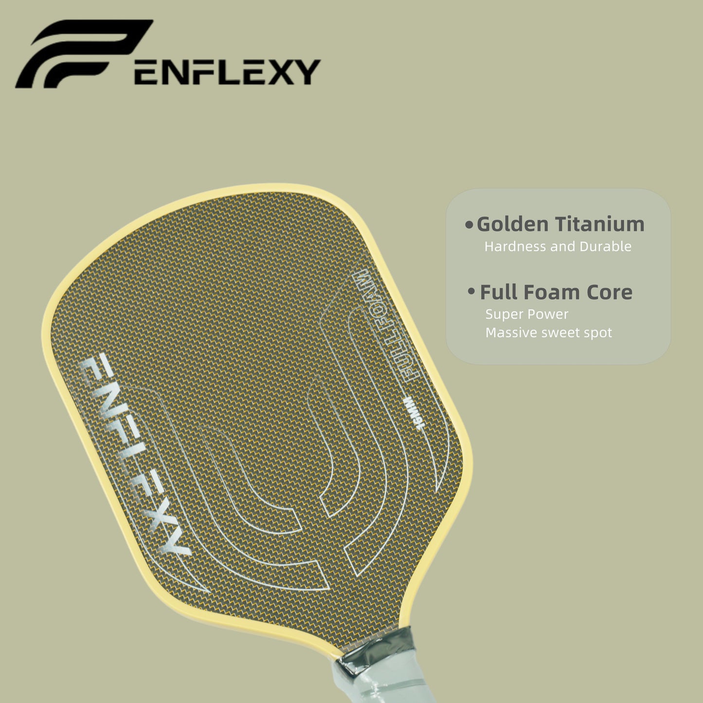 ENFLEXY Full foam pickleball paddle with golden titanium surface