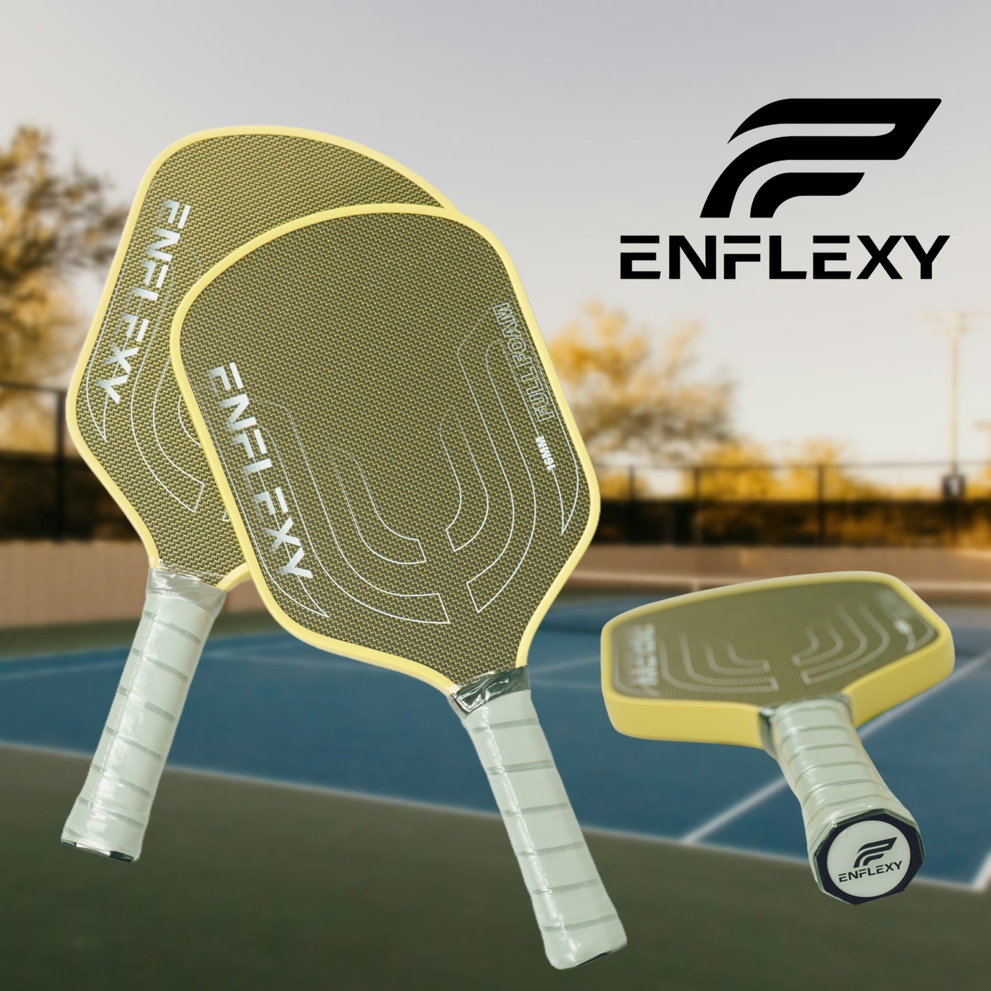 ENFLEXY Full foam pickleball paddle with golden titanium surface