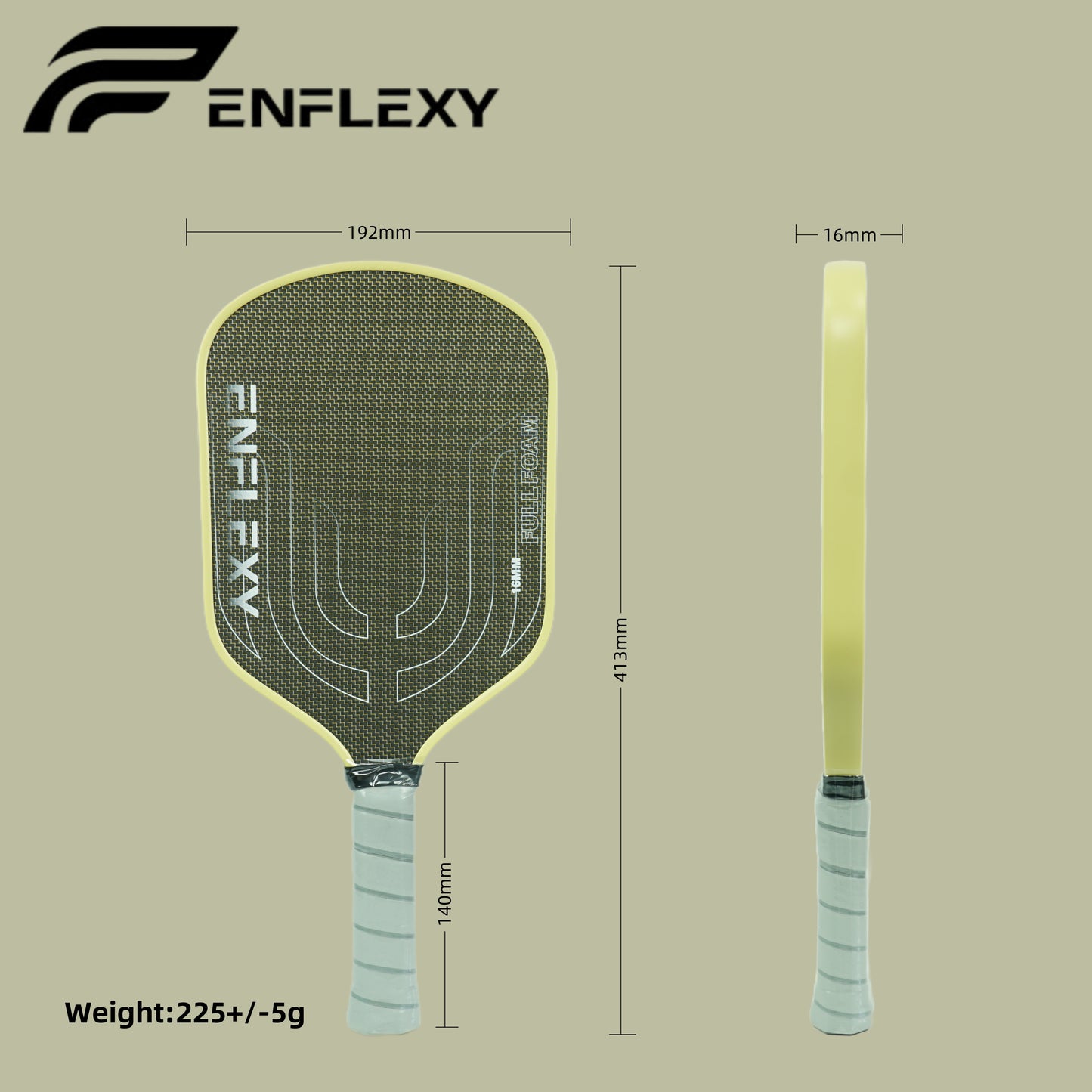 ENFLEXY Full foam pickleball paddle with golden titanium surface