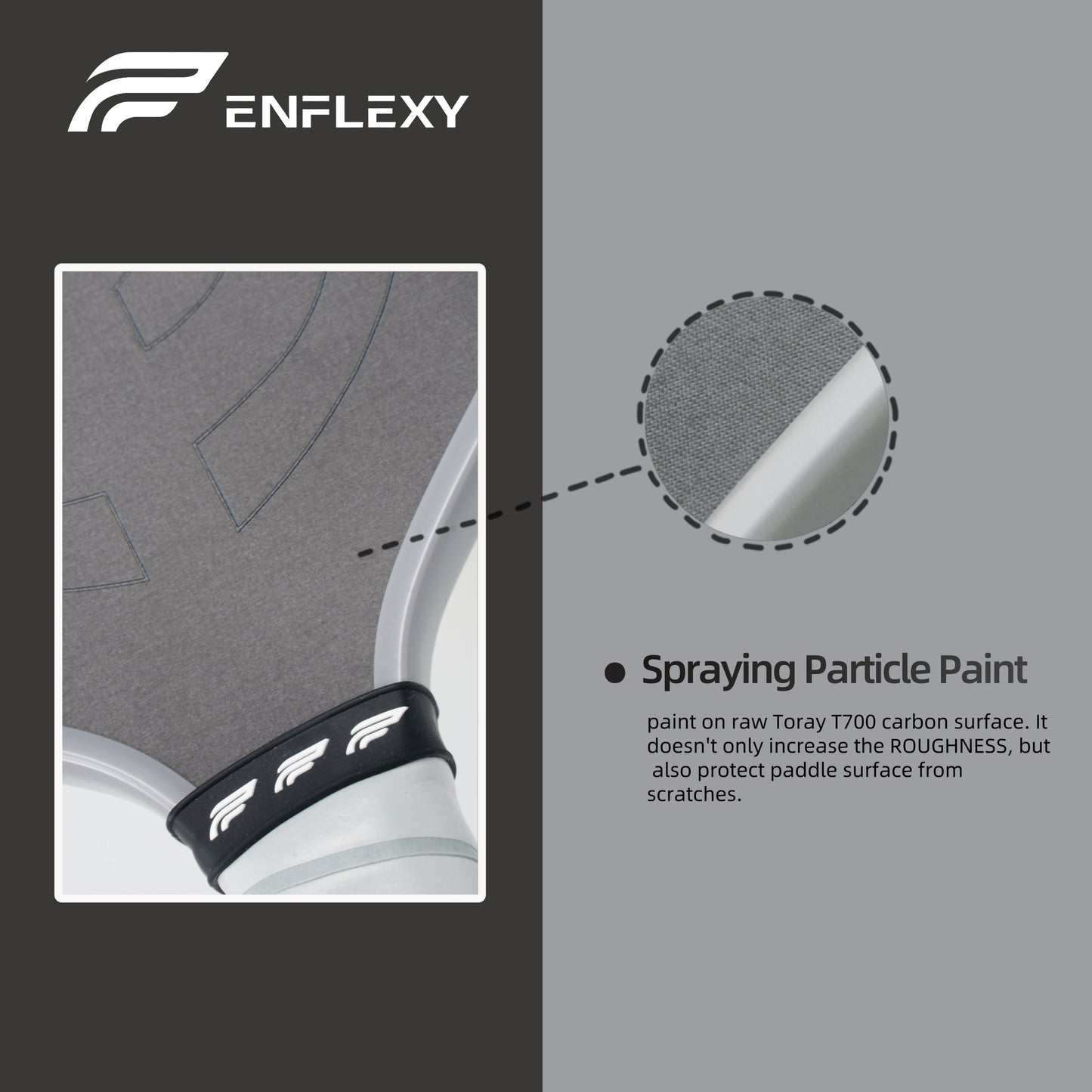 ENFLEXY Full foam core & Toray T700 Carbon fiber pickleball paddle