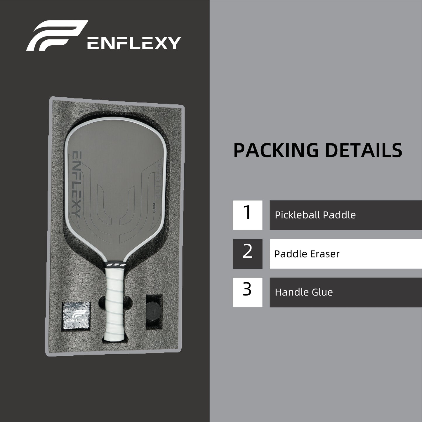 ENFLEXY Full foam core & Toray T700 Carbon fiber pickleball paddle