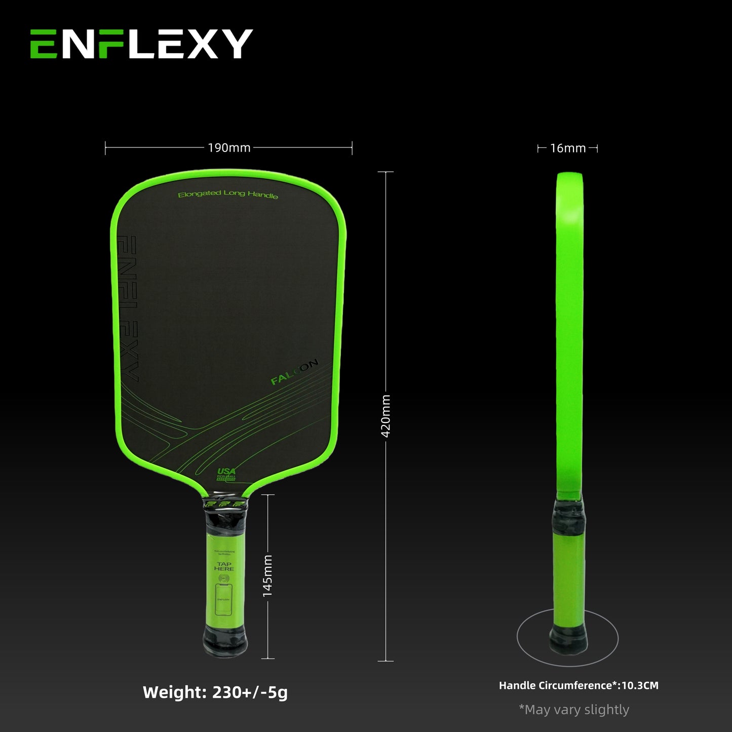 ENFLEXY Falcon series Red foam core pickleball paddle with Toray T700 carbon fiber