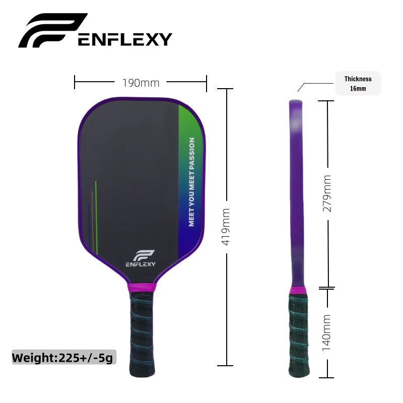 ENFLEXY Honeycomb and EVA foam core & 4 layers Toray T700 Carbon fiber pickleball paddle