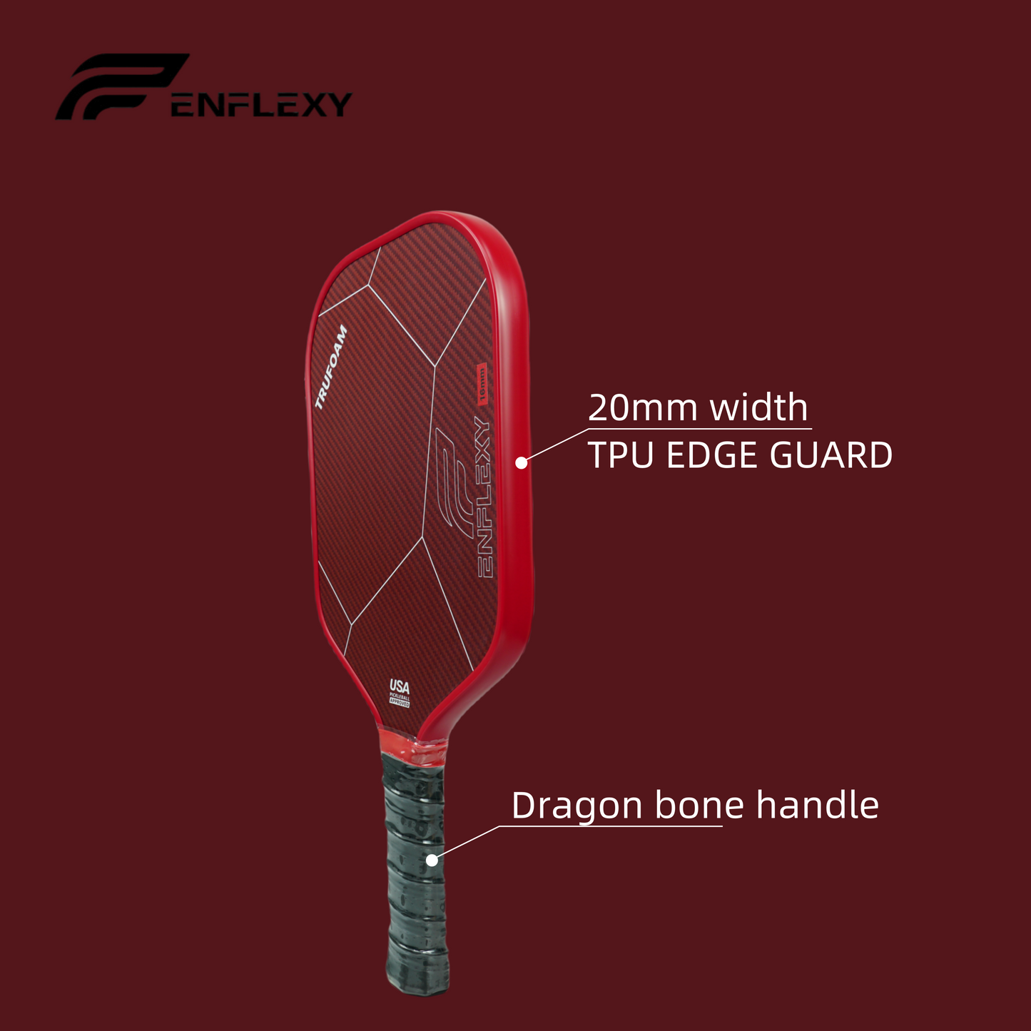 Enflexy Kevlar pickleball paddle with Trufoam core