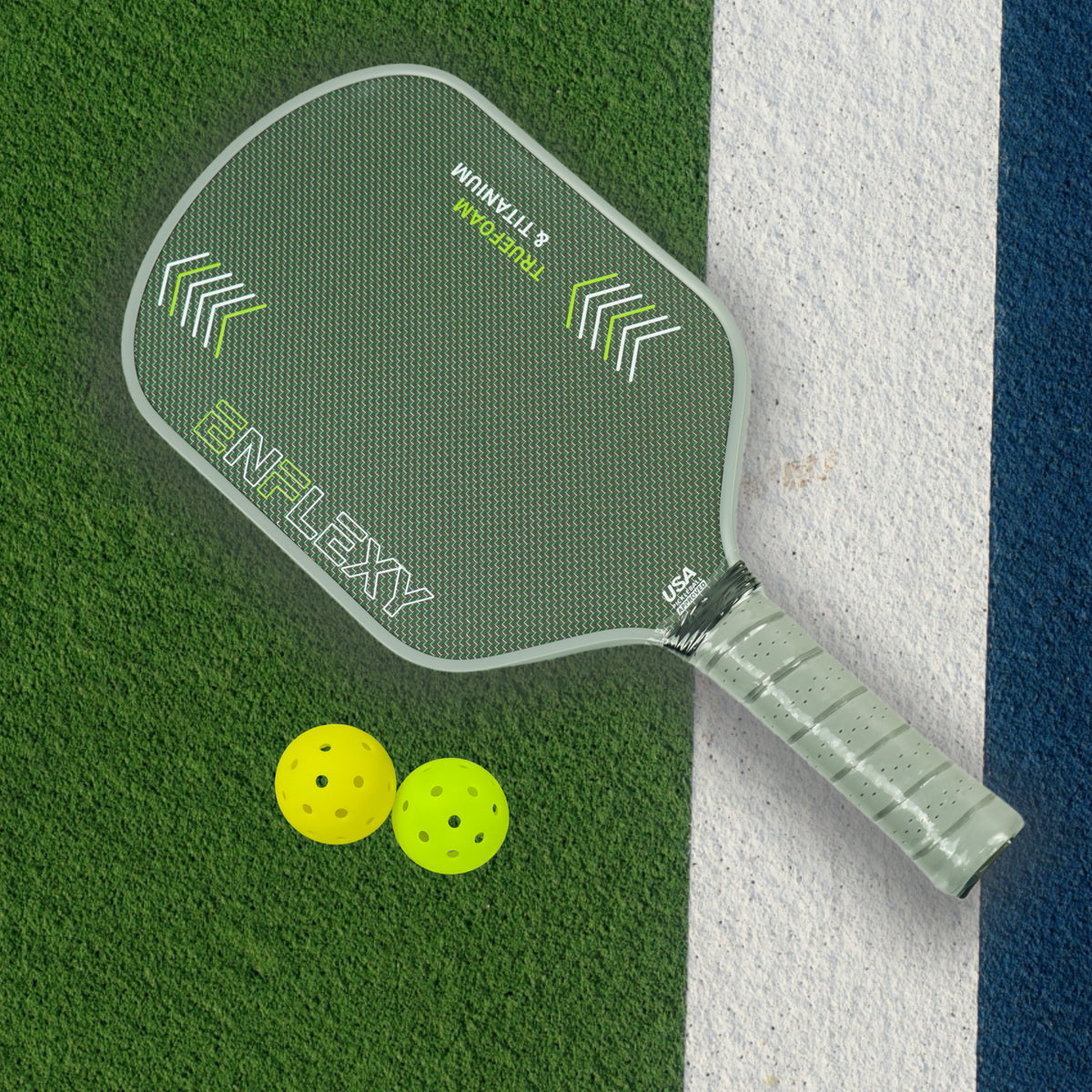 ENFLEXY Truefoam core and Green Titanium surface pickleball paddle ...