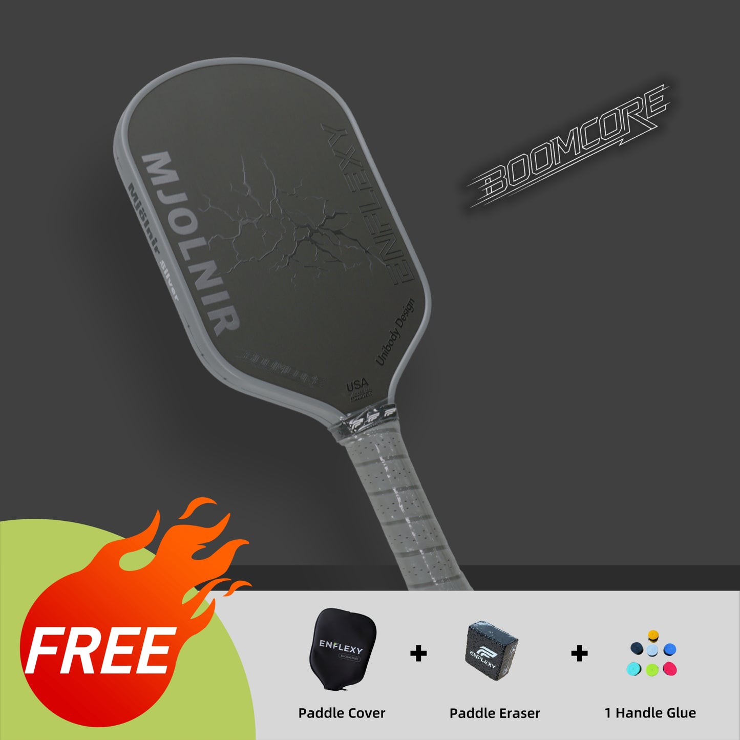 ENFLEXY Boom core pickleball paddle with Toray T700 carbon fiber