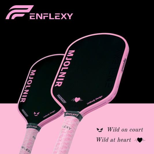 Pink ENFLEXY MJOLNIR BOOM CORE with Toray T700 carbon fiber surface pickleball paddle