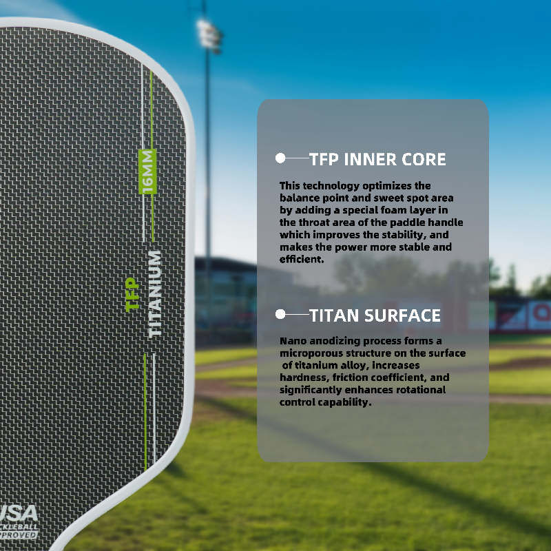 ENFLEXY Honeycomb TFP Core & Gray Titanium surface pickleball paddle
