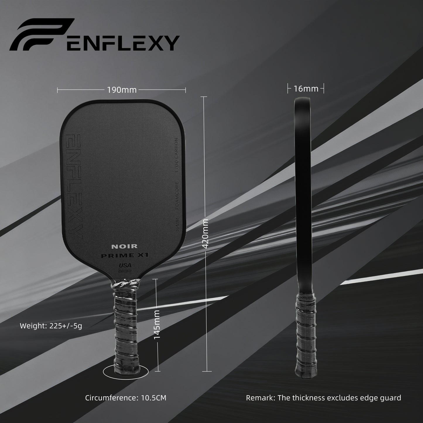 ENFLEXY Noir PRIME X1 Rougher grit Toray T700 Carbon fiber with True foam core