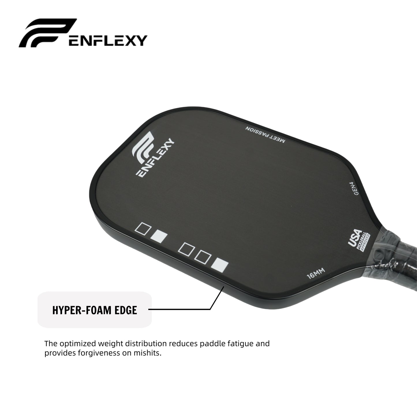 ENFLEXY Honeycomb TFP core & 4 layers Toray T700 carbon fiber pickleball paddle