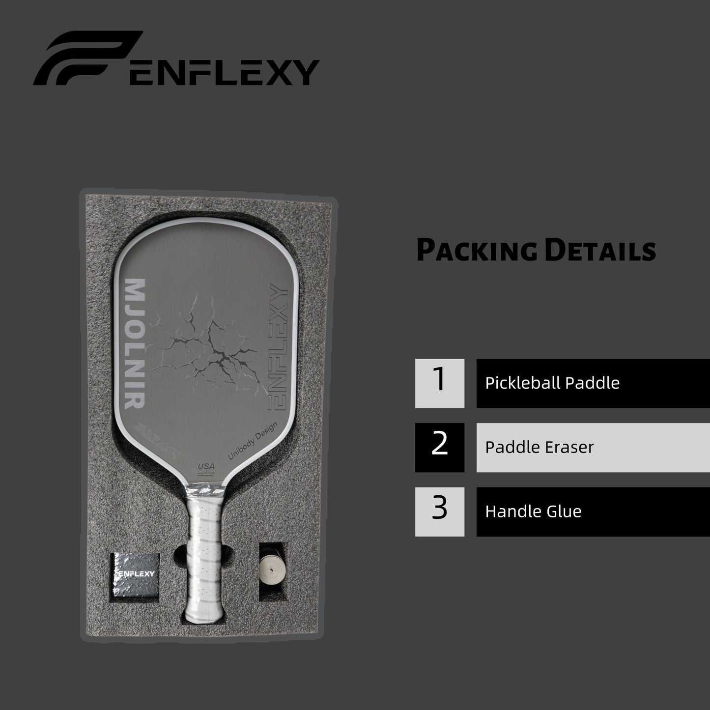 ENFLEXY Boom core pickleball paddle with Toray T700 carbon fiber