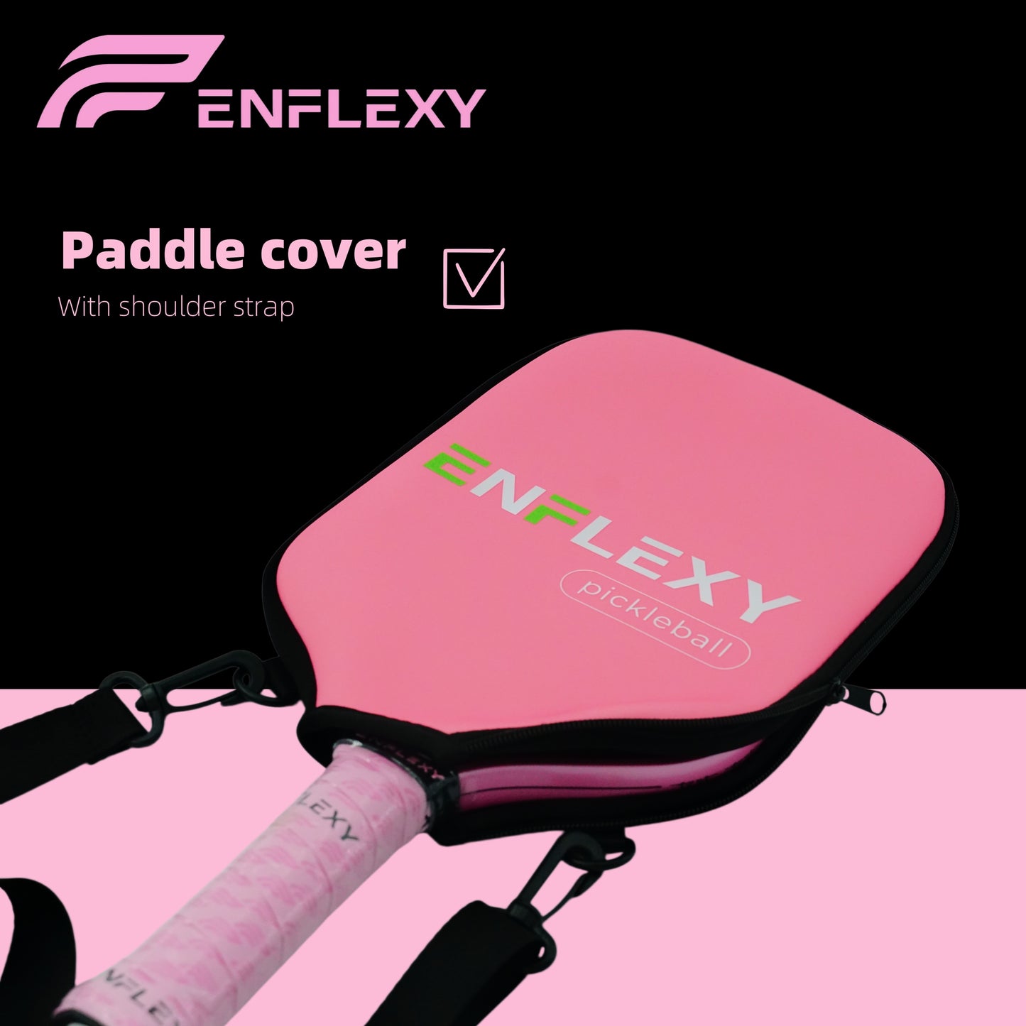 Pink ENFLEXY MJOLNIR BOOM CORE with Toray T700 carbon fiber surface pickleball paddle