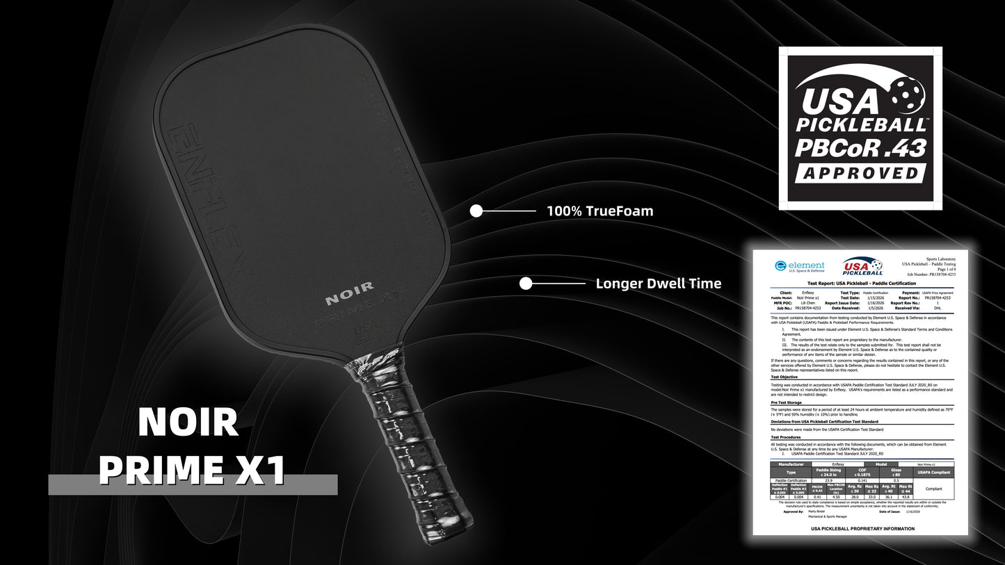 USAPA certified ENFLEXY Noir PRIME X1 Rougher grit Toray T700 Carbon fiber with True foam core