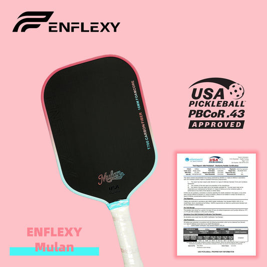 ENFLEXY Mulan True foam core pickleball paddle with Toray T700 carbon fiber surface