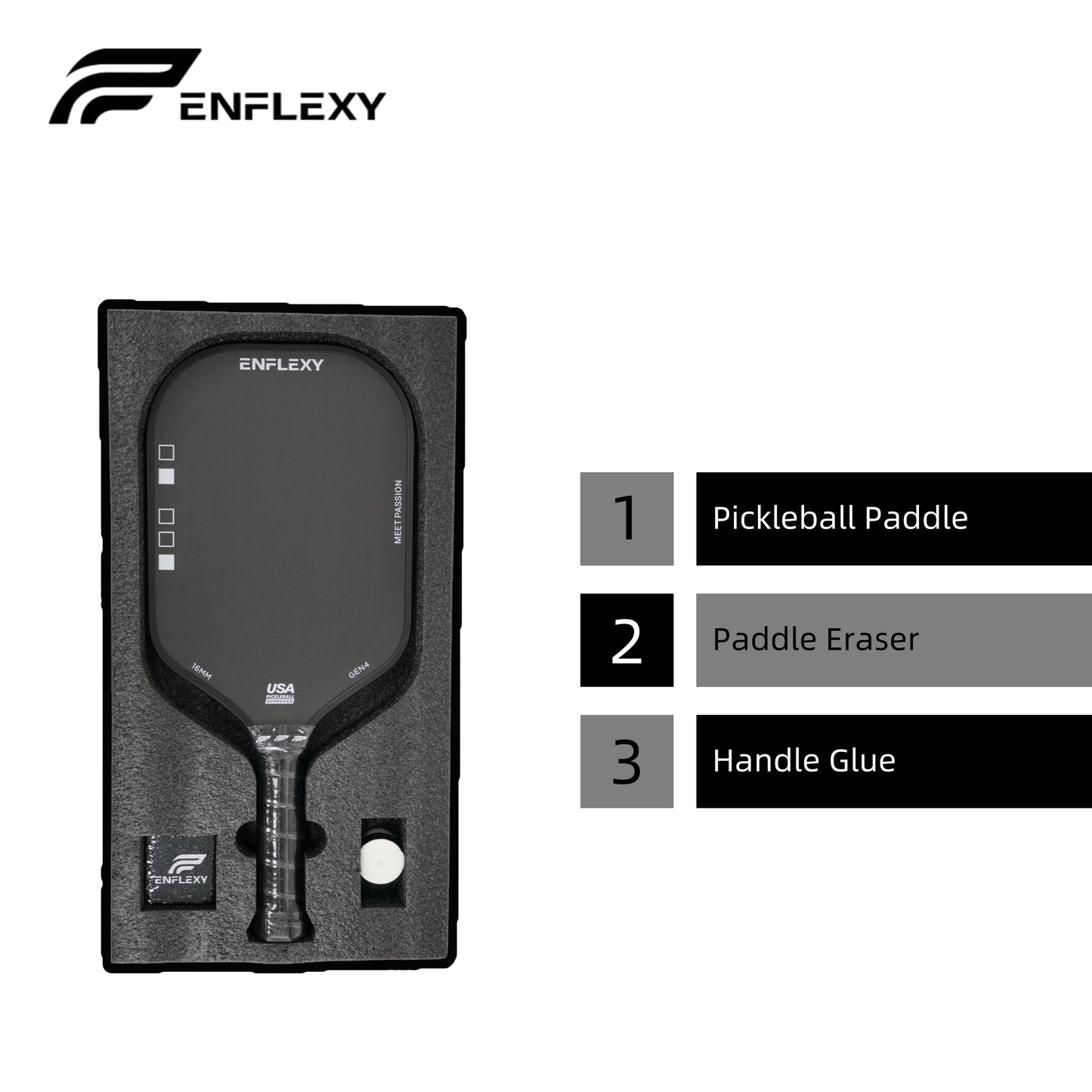 ENFLEXY Honeycomb TFP core & 4 layers Toray T700 carbon fiber pickleball paddle