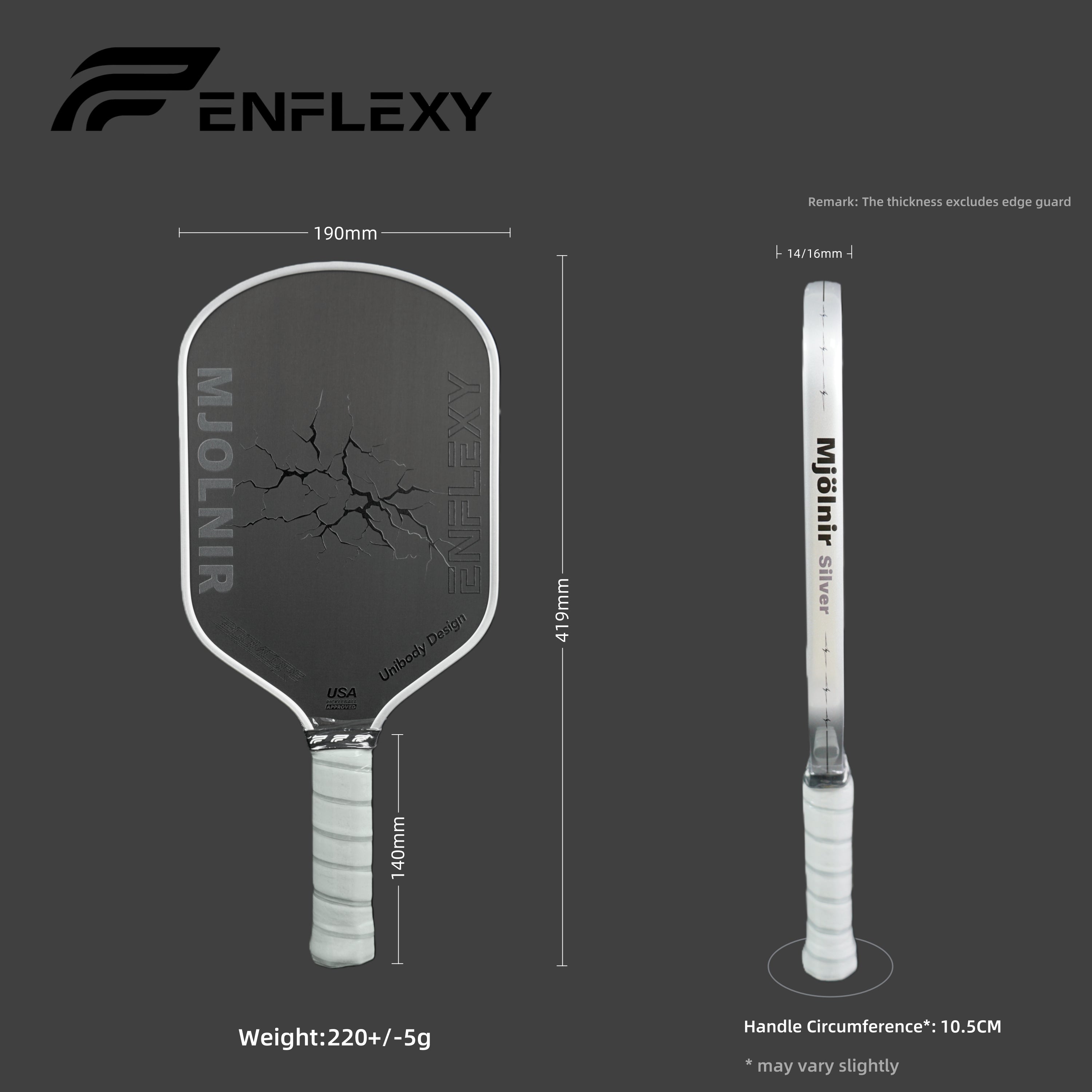 ENFLEXY MJOLNIR Boom core pickleball paddle with Toray T700 carbon